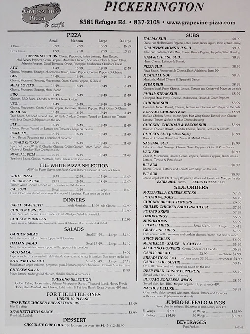 Menu Grapevine Pizza - 13