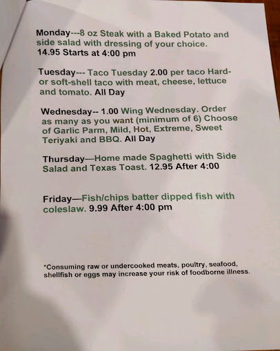 Menu Green River Tavern - 21