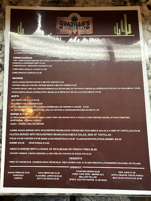 Menu Guajillo's Mexican Grill - 25