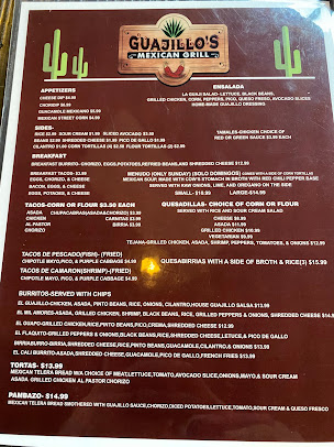Menu Guajillo's Mexican Grill - 26