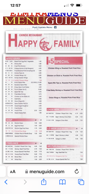 Menu Happy Family Chinese Restaurant - 20