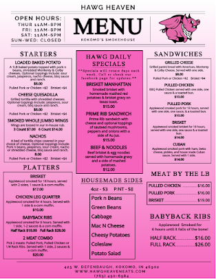Menu Hawg Heaven - 20