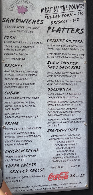 Menu Hawg Heaven - 24