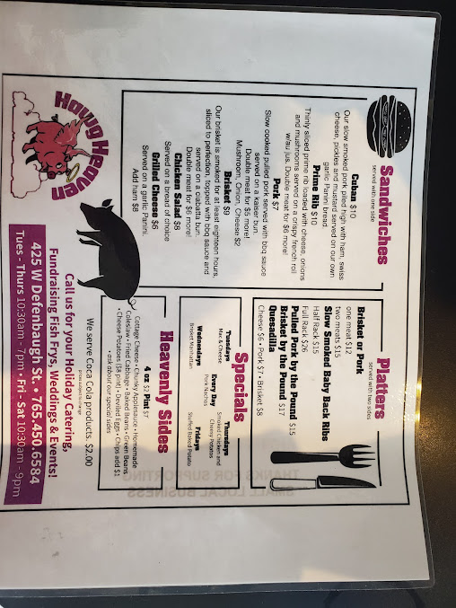 Menu Hawg Heaven - 28
