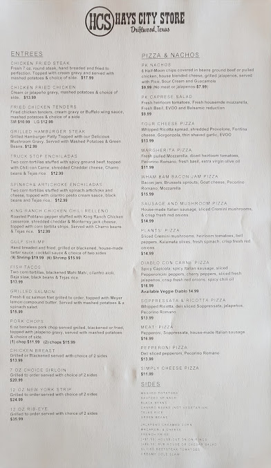 Menu Hays City Store - 25
