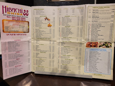 Menu Hibachi China 88 - 20