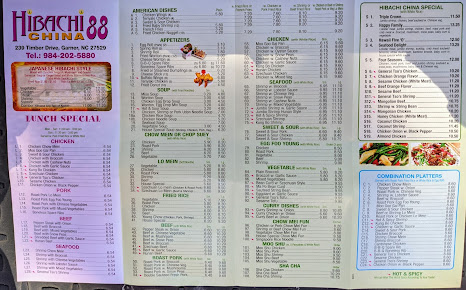 Menu Hibachi China 88 - 21