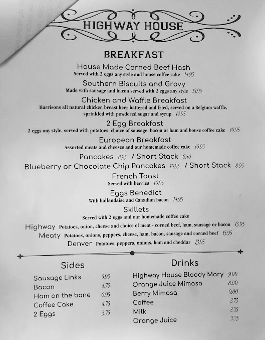 Menu Highway House - 20