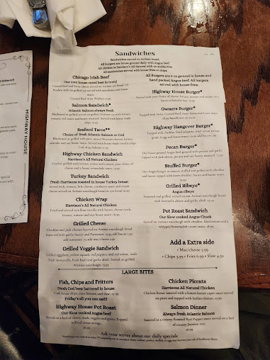 Menu Highway House - 22