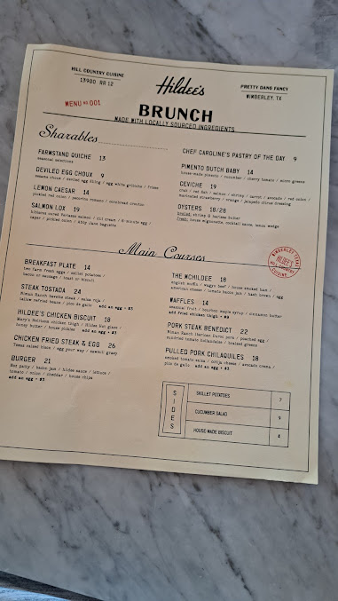Menu Hildees On The Square - 25