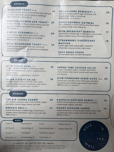 Menu Hole In The Wall - Fidi - 22
