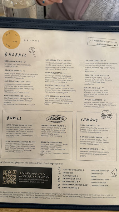 Menu Hole In The Wall - Fidi - 23