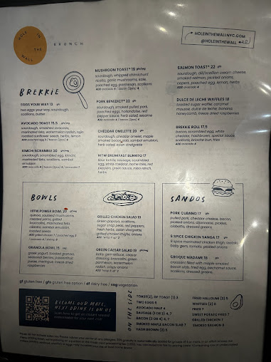 Menu Hole In The Wall - Fidi - 24