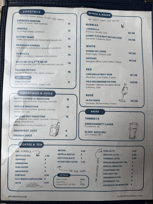 Menu Hole In The Wall - Fidi - 29