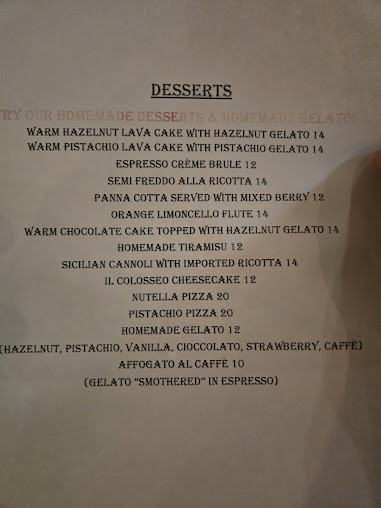 Menu Il Colosseo Ristorante | Brooklyn - 20