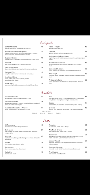 Menu Il Colosseo Ristorante | Brooklyn - 22