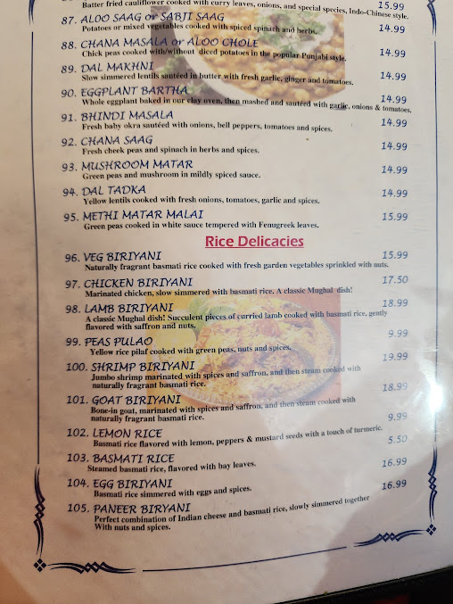 Menu India Oven - 20