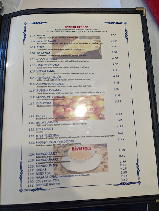 Menu India Oven - 22