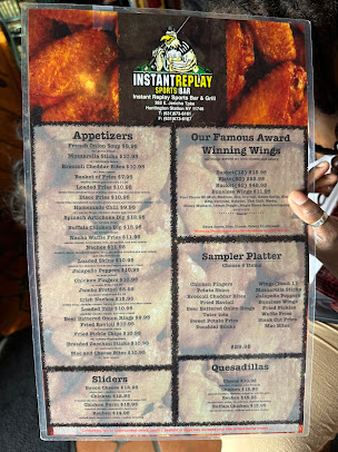 Menu Instant Replay Sports Bar - 11