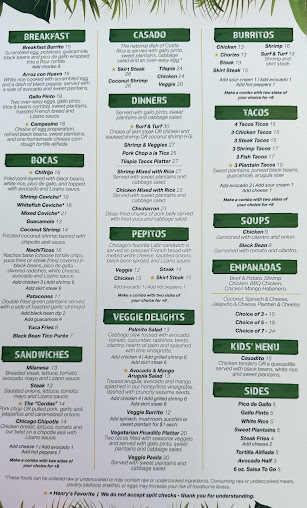 Menu Irazu Costa Rican Restaurant & Catering - 27