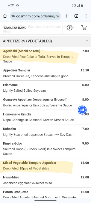 Menu Izakaya Roku - 20