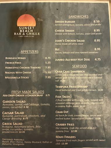 Menu Jackspot Cape Charles - 21