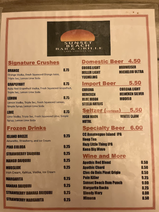 Menu Jackspot Cape Charles - 24