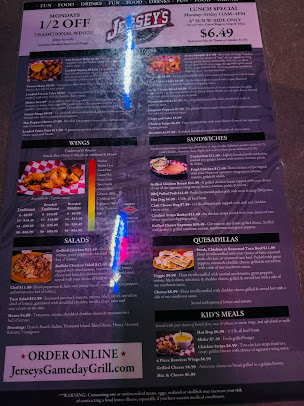 Menu Jerseys Gameday Grill - 21