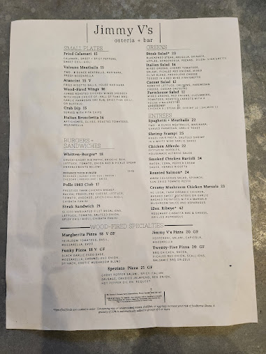 Menu Jimmy V's Osteria & Bar - 23