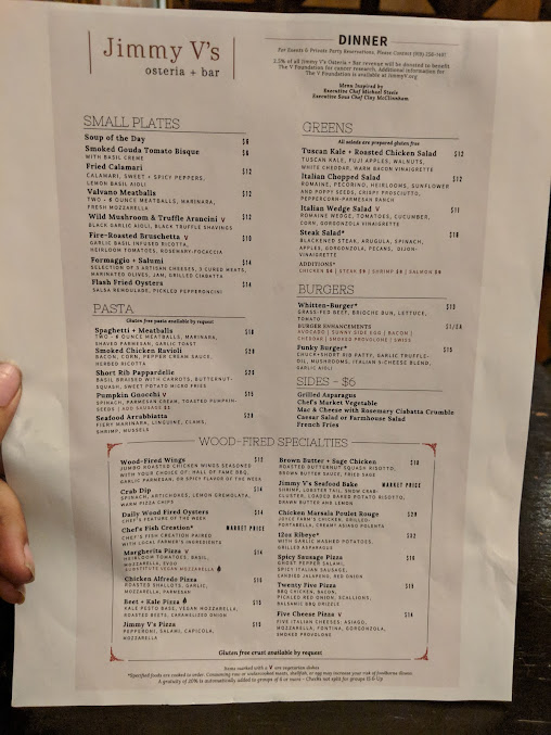 Menu Jimmy V's Osteria & Bar - 28