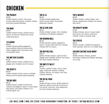 Menu Joe Beez - 22