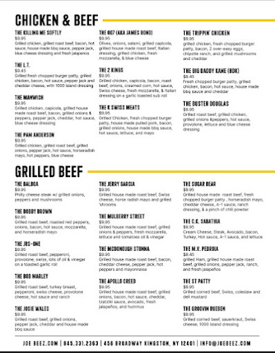 Menu Joe Beez - 23
