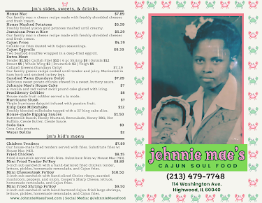 Menu Johnnie Mae's Creole Kitchen - 21