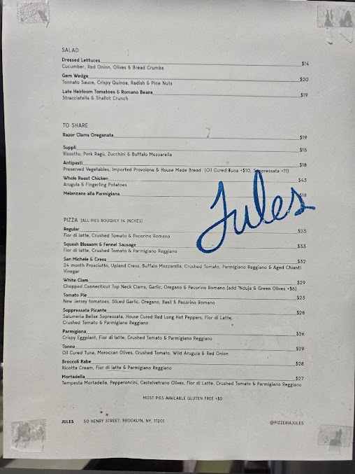 Menu Jules - 24