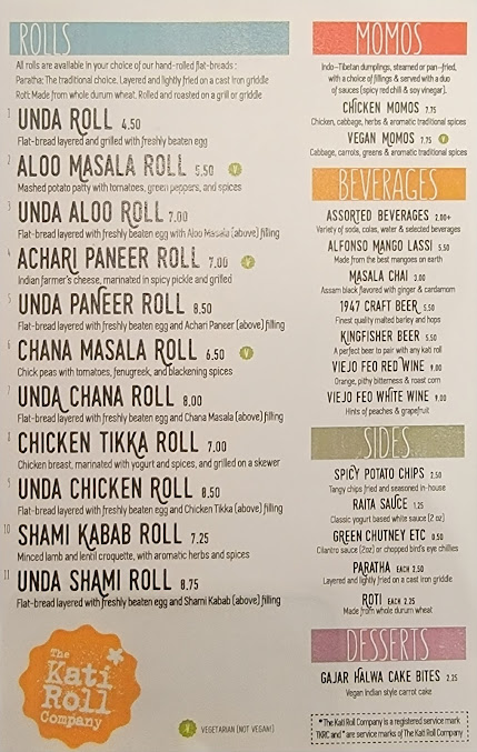 Menu Kathi Roll On The Falls - 23