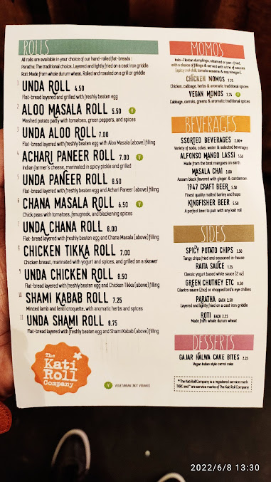 Menu Kathi Roll On The Falls - 29