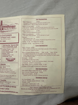 Menu Katz's Delicatessen - 25