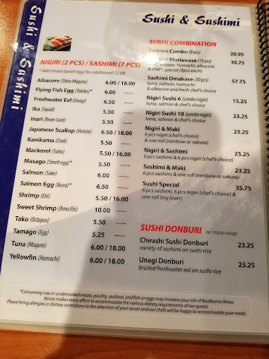 Menu Kenzo Sushi Japanese Restaurant - 26