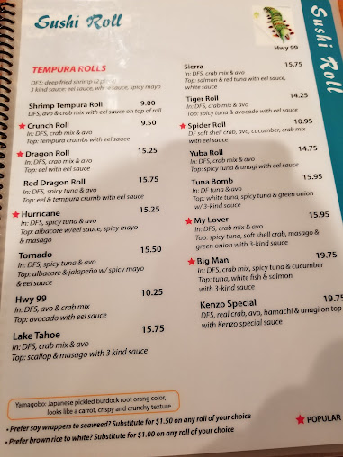 Menu Kenzo Sushi Japanese Restaurant - 27