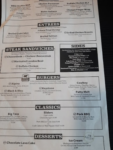 Menu Keystone Pub - 24