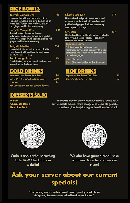 Menu Kin No Tori Ramen Bar Midtown Atlanta - 22
