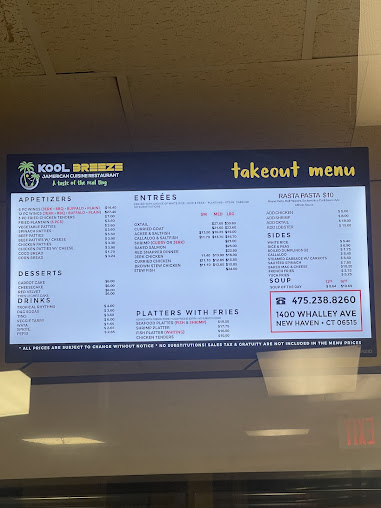 Menu Kool Breeze Jamerican Cuisine Restaurant - 20
