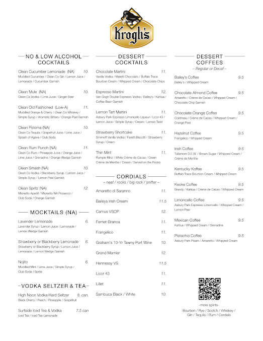 Menu Kroghs Restaurant Brew Pub - 23