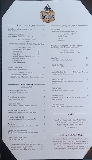Menu Kroghs Restaurant Brew Pub - 26