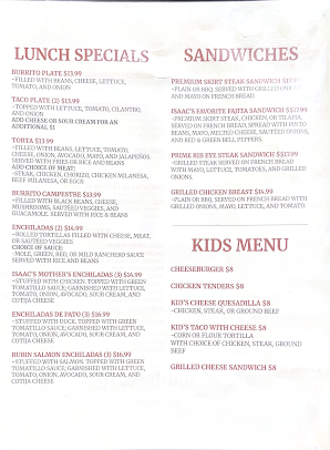 Menu La Casa De Isaac & Moishe - 21