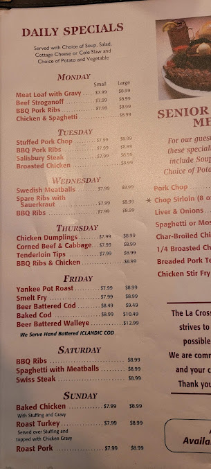 Menu La Crosse Family Restaurant - 25