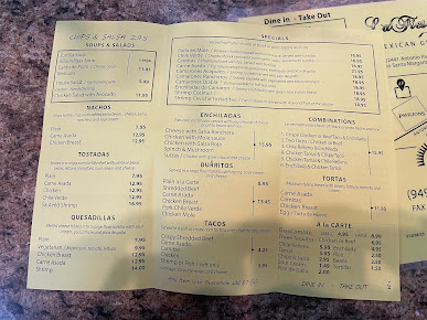 Menu La Fiesta Mexican Grill - 19