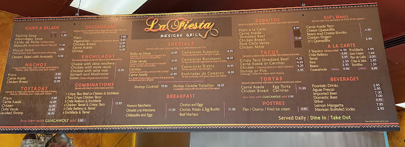 Menu La Fiesta Mexican Grill - 23