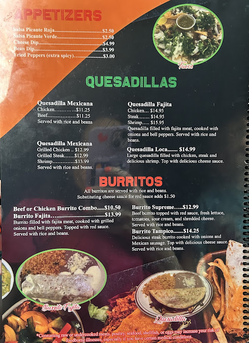 Menu La Plaza Bonita Mexican Restaurant - 21