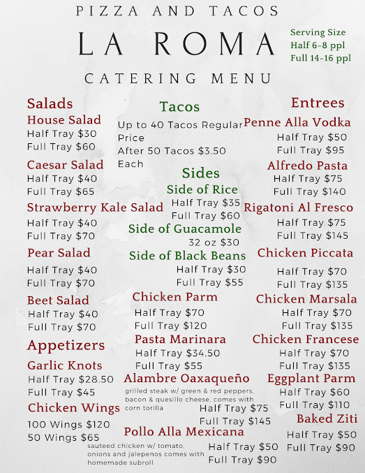 Menu La Roma Pizza & Tacos - 20
